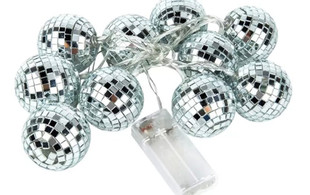10-LED Mirror Ball Fairy String Disco Lights - Available in Two Colours & Option for 20 & 40-LED