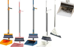 Three-Piece Foldable Standing Broom Set - Four Colours Available