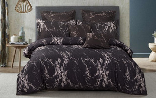 Black Marble Bedding Cover Range - Three Duvet Sizes & Three Extra Pillowcases Available